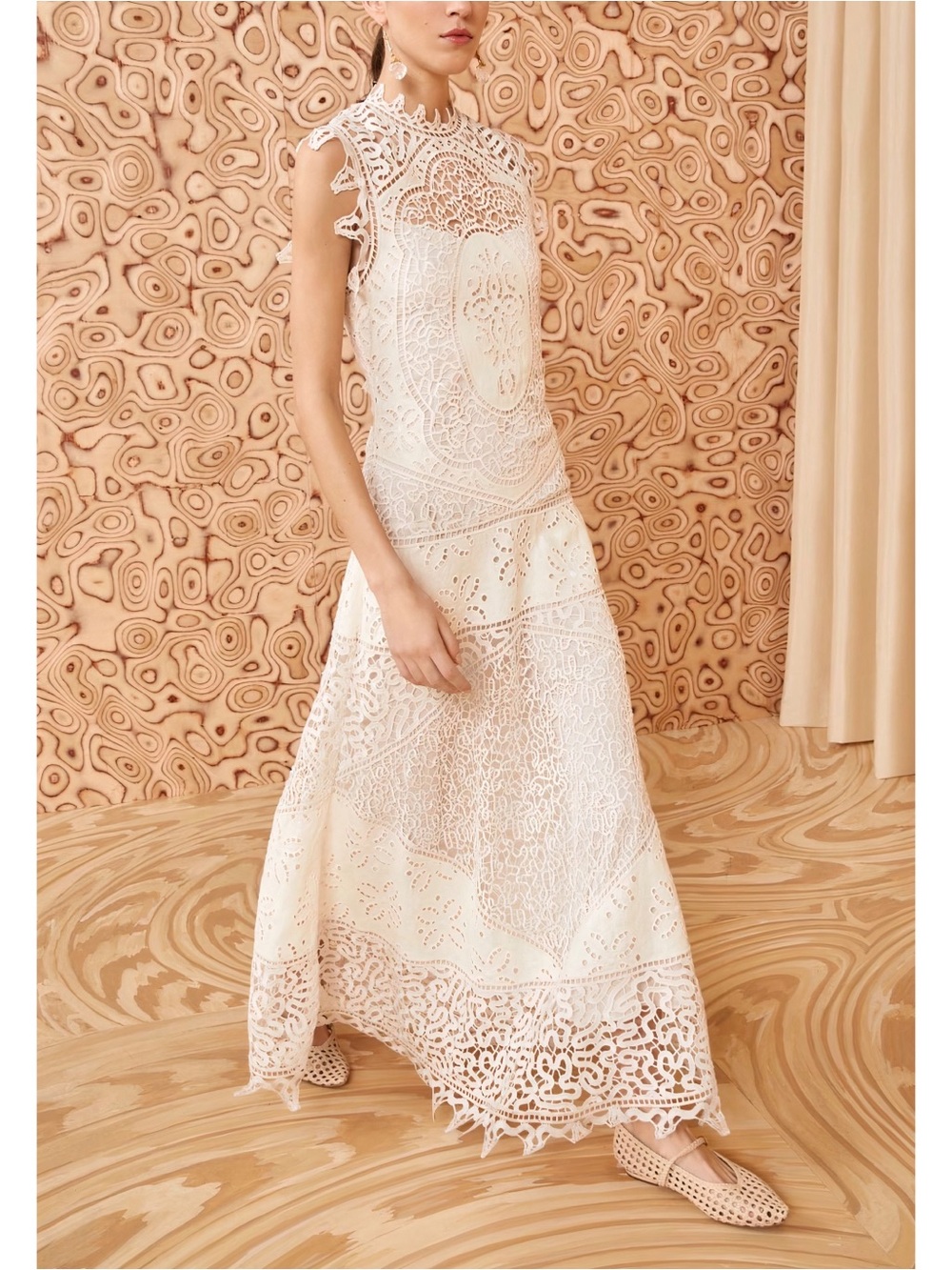 Ulla Johnson Maxi White Floral Lace Sleeveless Flora Eyelet Dress - Picture 5 of 7